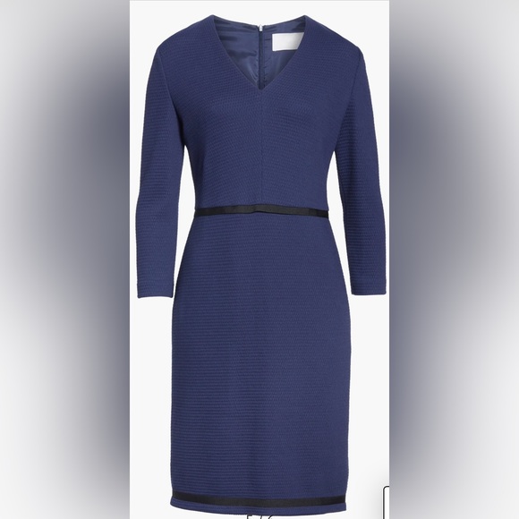 NWOT: BOSS Hemio Textured V-Neck Dress, Size 4 - Picture 5 of 10